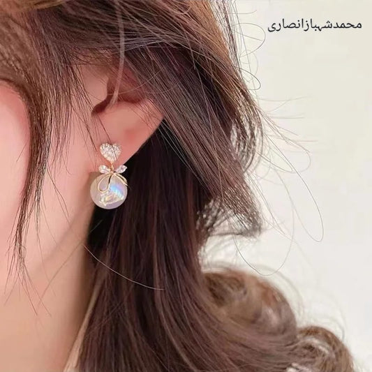 Charming Heart &amp; Pearl Drop Earrings