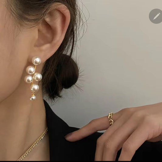 Elegant Long Pearl Drop Earrings – Trendy Dangle Earrings for Women & Girls