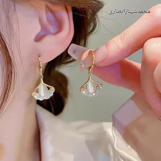 Elegant Gold Plated Crystal Drop Earrings for Women | Wedding & Party Jewelry
