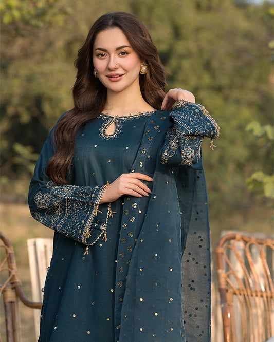 Coco 1085 – Embroidered Lawn Airjet 3PC Suit with Organza Dupatta | Summer Collection 2025