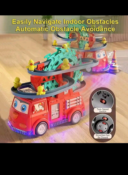 The Toys Hub Fire Rail Car Duck Swivel Slide Automatic Funny Stair
